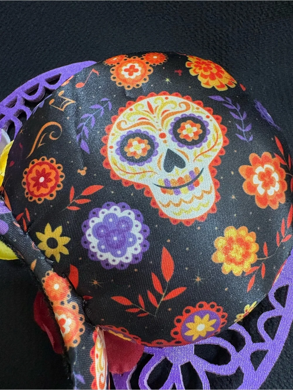 Disney Parks Sugar Skull Minnie Ears Floral Bow Día de los Muertos